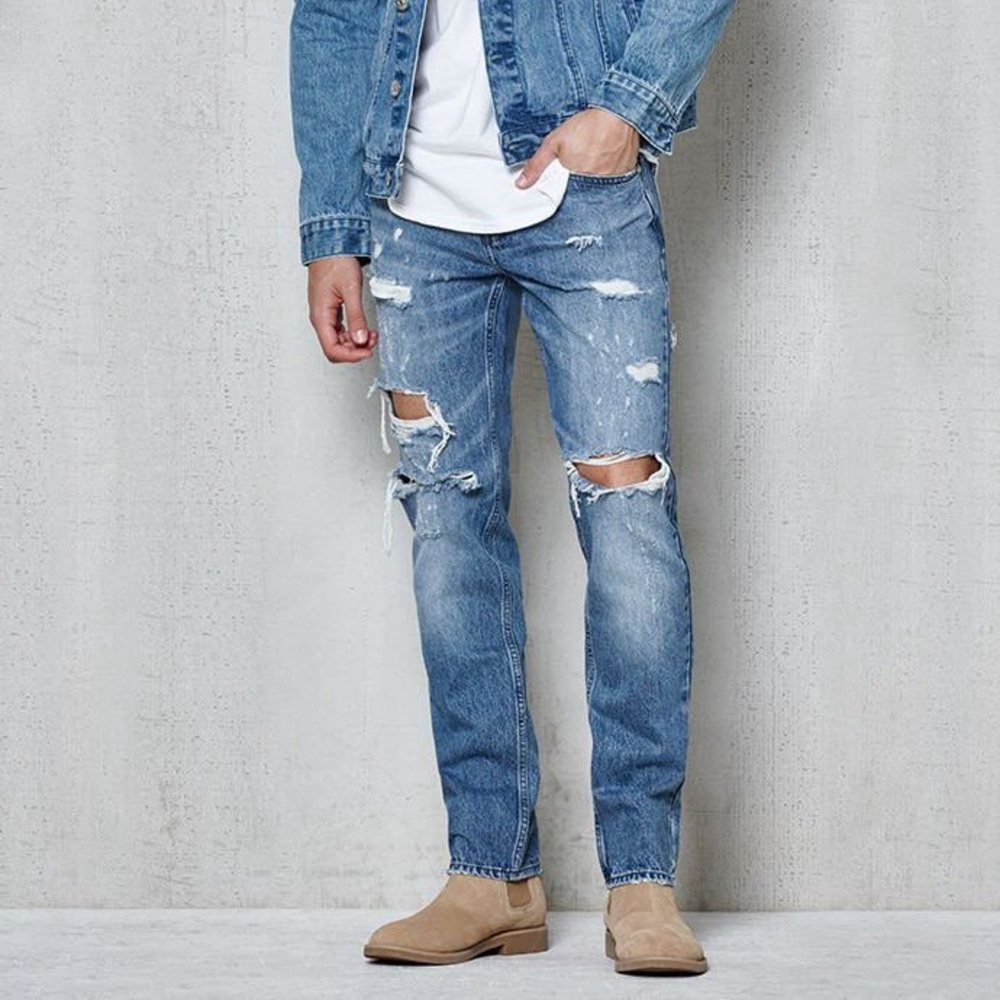 Pacsun blue ripped slim jeans